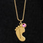ENGRAVED BABY FEET WITH NAME AND BIRTHSTONE, NECKLACE GIFT FOR MOM WITH KIDS NAME, WITH MESSAGE CARD, BIRTHDAY/ MOTHER'S DAY GIFT FOR MOM