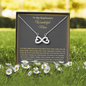 To My Boyfriend's Wonderful Mom, Infinity Hearts Necklace With Thanks For Raising The Man Of My Dream Message Card, Mother's Day Gift, Birthday, Anniversary, Gift For Her, Pendant For Her, Jewelry For Her