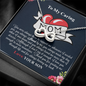 To My Caring Mom, Infinity Hearts Necklace, Mother’s Day Message Card Gift From Son, Pendant For Her, Christmas, Birthday, Anniversary, Jewelry For Her, Necklace For Her, Mother’s Day Gift From Son