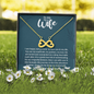 To My Wife, Infinity Hearts Necklace With It Is A Gentle Love Full Of Understanding Message Card, Birthday, Anniversary, Gift For Her, Jewelry For Her, Pendant For Her