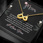 Mom, Infinity Hearts Necklace With You Are Truly A Wonderful Mother and An Extraordinary Person Message Card, Mother's Day Gift, Birthday, Anniversary, Pendant For Her, Jewelry For Her