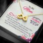 To My Mom, Infinity Hearts Necklace With You Want Is Your Child To Be Happy That's What I've Learned Message Card, Mother's Day Gift , Pendant For Her, Jewelry For Her