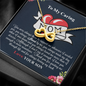 To My Caring Mom, Infinity Hearts Necklace, Mother’s Day Message Card Gift From Son, Pendant For Her, Christmas, Birthday, Anniversary, Jewelry For Her, Necklace For Her, Mother’s Day Gift From Son
