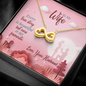 To My Wife, Infinity Hearts Necklace With Message Card, Jewelry For Her, Anniversary, Birthday, Gift For Her, Pendant For Her, Delightful Necklace With Message Card