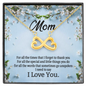 Mom, Infinity Hearts Necklace With For All The Words That Sometimes Go Unspoken Message Card, Jewelry For Her, Mother's Day Gift, Anniversary, Birthday Gift For Her, Pendant For Her