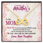 To My Mom, Infinity Hearts Necklace With Thank You For Standing Back So That I May Find My Own Sunshine Message Card, Pendant For Her, Mother's Day Gift, Birthday Gift For Her, Jewelry For Her