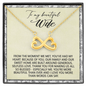 To My Beautiful Wife, Infinity Hearts Necklace With I Love You More Than Words Can Say Message Card, Pendant For Her, Birthday, Anniversary, Gift For Her, Jewelry For Her