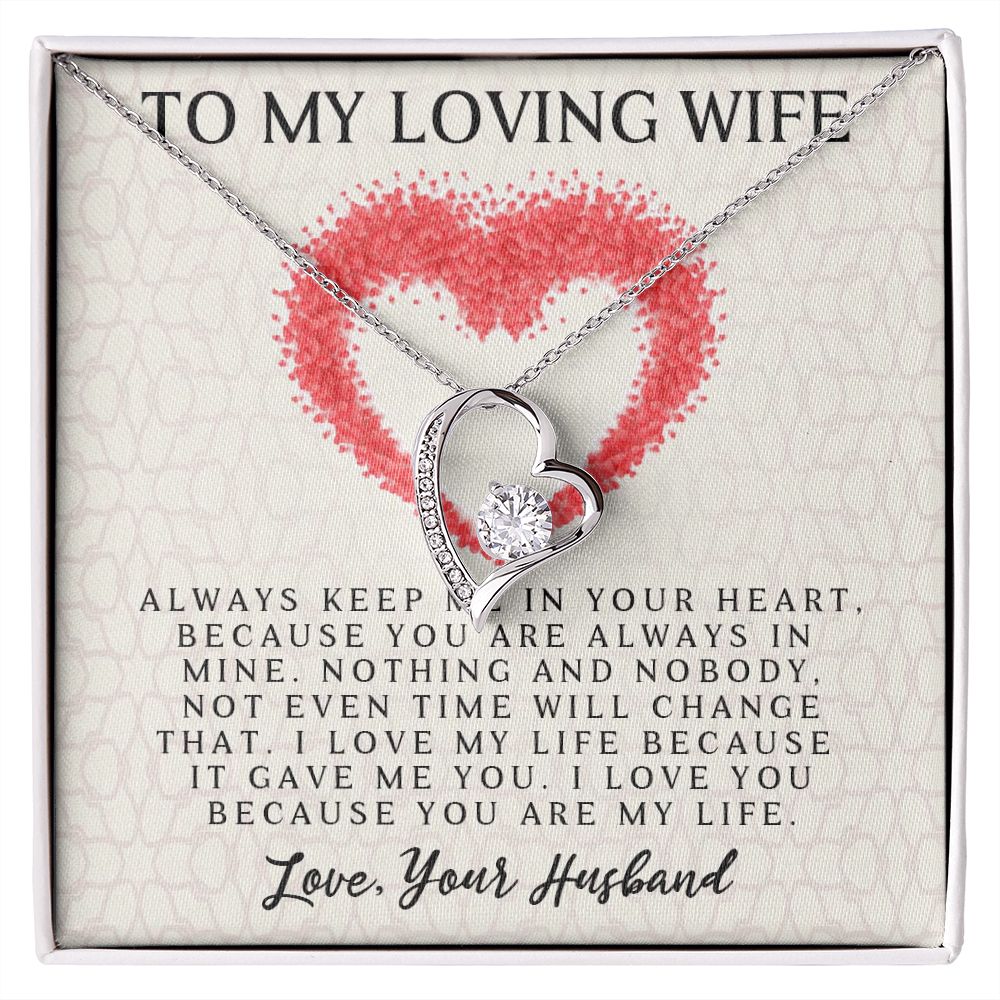 Forever Love Necklace, My Loving Wife, Necklace With Message Card, Birthday Gift For Her