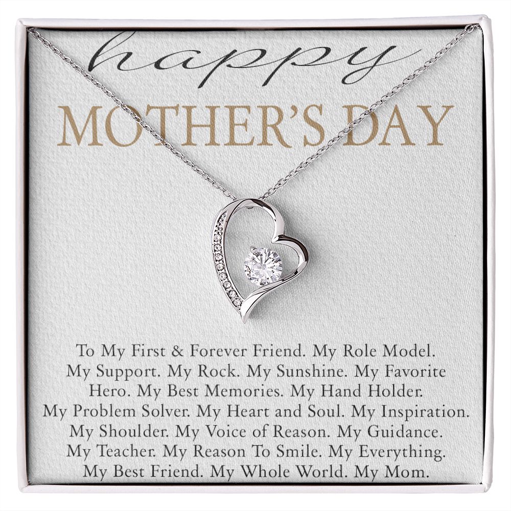 HAPPY MOTHERS DAY, FOREVER LOVE NECKLACE FOR MOM, NECKLACE WITH MESSAGE CARD, BIRTHDAY, MOTHER'S DAY GIFT FOR HER