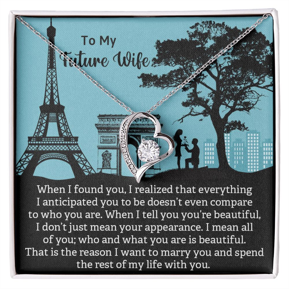 Forever Love Necklace, To My Future Wife, Necklace With Message Card, Birthday Gift For Her