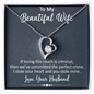 To My Beautiful Wife, Forever Love Necklace With I Stole Your Heart And You Stole Mine Message Card, Pendant For Her, Birthday, Anniversary, Gift For Her, Jewelry For Her