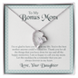 To My Bonus Mom, Forever Love Necklace With I'm So Glad To Have You Here In My Life Message Card, Jewelry For Her, Mother's Day Gift, Anniversary, Birthday, Gift For Her, Pendant For Her