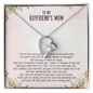 To My Boyfriend's Mom, Forever Love Necklace With Thank You For Raising The Perfect Man Message Card, Mother's Day Gift, Anniversary, Birthday, Jewelry For Her, Pendant For Her