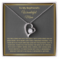 To My Boyfriend's Wonderful Mom, Forever Love Necklace With Thanks For Raising The Man Of My Dream Message Card, Mother's Day Gift, Birthday, Anniversary, Gift For Her, Pendant For Her, Jewelry For Her