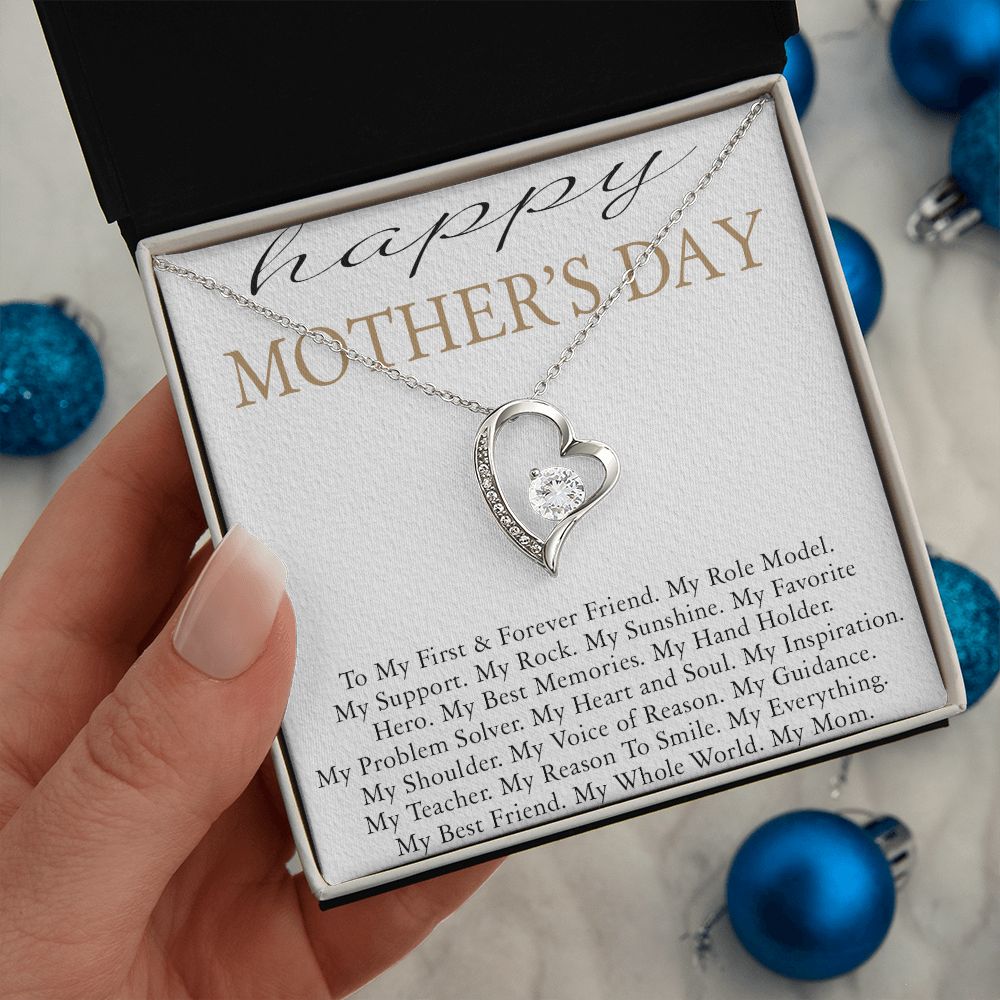 HAPPY MOTHERS DAY, FOREVER LOVE NECKLACE FOR MOM, NECKLACE WITH MESSAGE CARD, BIRTHDAY, MOTHER'S DAY GIFT FOR HER