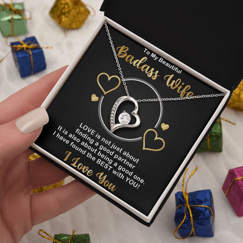Forever Love Necklace, Badass Wife, Necklace With Message Card, Birthday Gift For Her