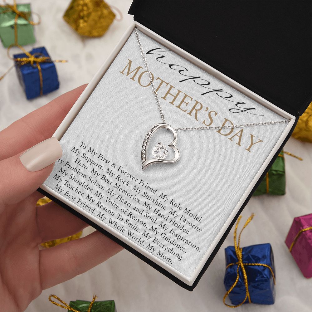 HAPPY MOTHERS DAY, FOREVER LOVE NECKLACE FOR MOM, NECKLACE WITH MESSAGE CARD, BIRTHDAY, MOTHER'S DAY GIFT FOR HER