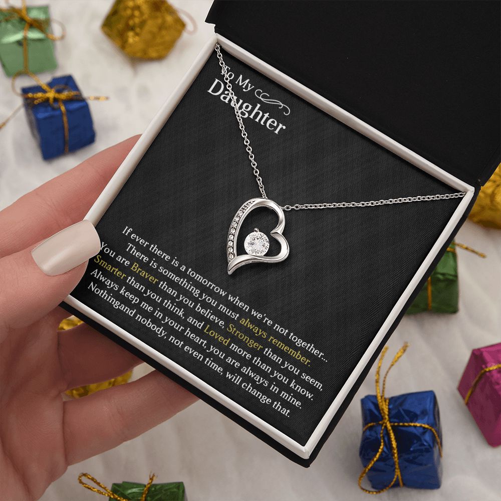 TO MY DAUGHTER, FOREVER LOVE NECKLACE WITH MESSAGE CARD, BIRTHDAY AND DAUGHTERS DAY GIFT FOR HER