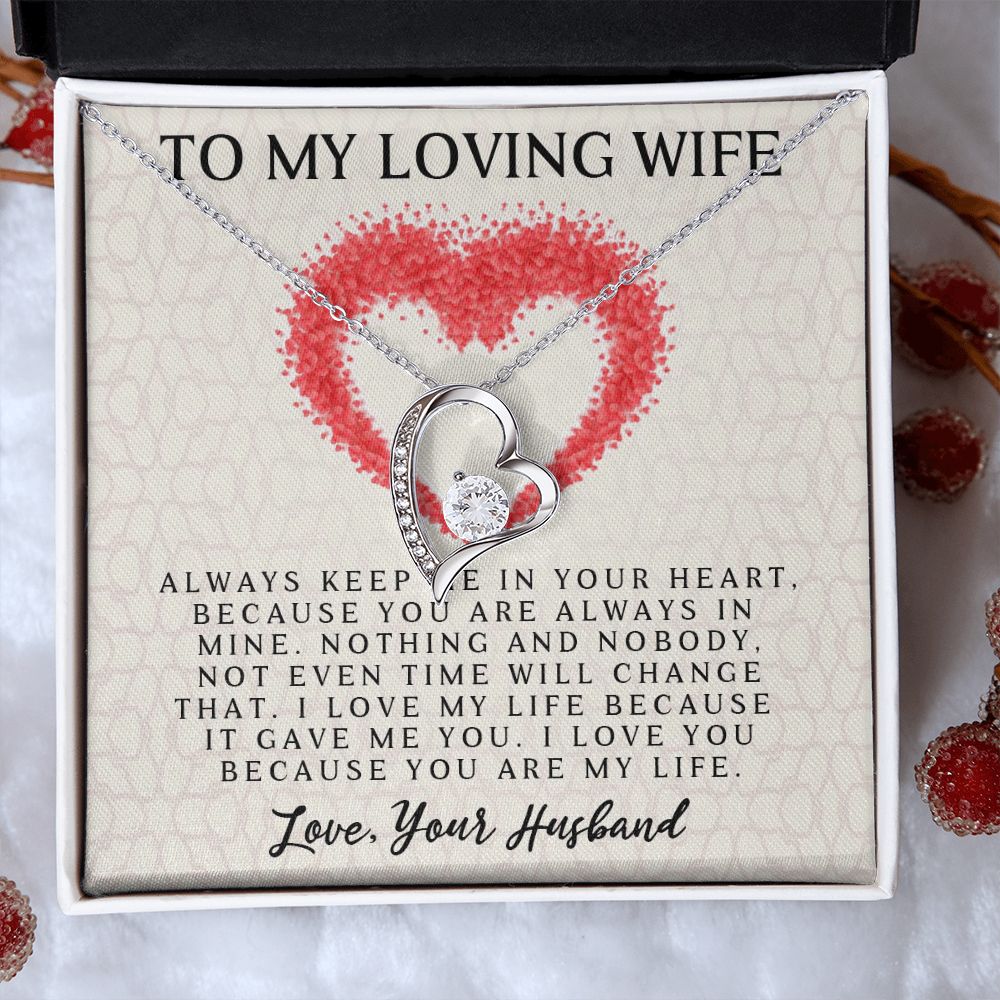 Forever Love Necklace, My Loving Wife, Necklace With Message Card, Birthday Gift For Her