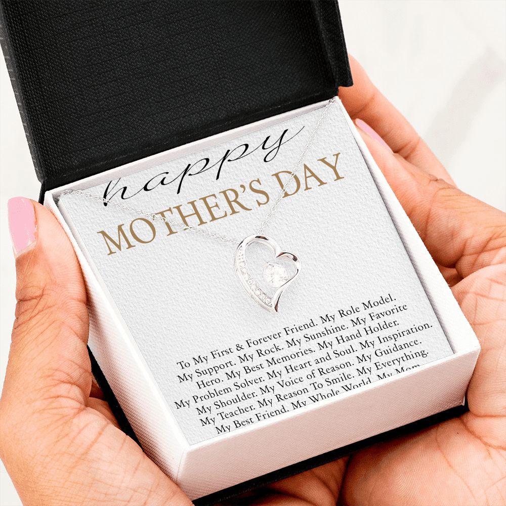 HAPPY MOTHERS DAY, FOREVER LOVE NECKLACE FOR MOM, NECKLACE WITH MESSAGE CARD, BIRTHDAY, MOTHER'S DAY GIFT FOR HER