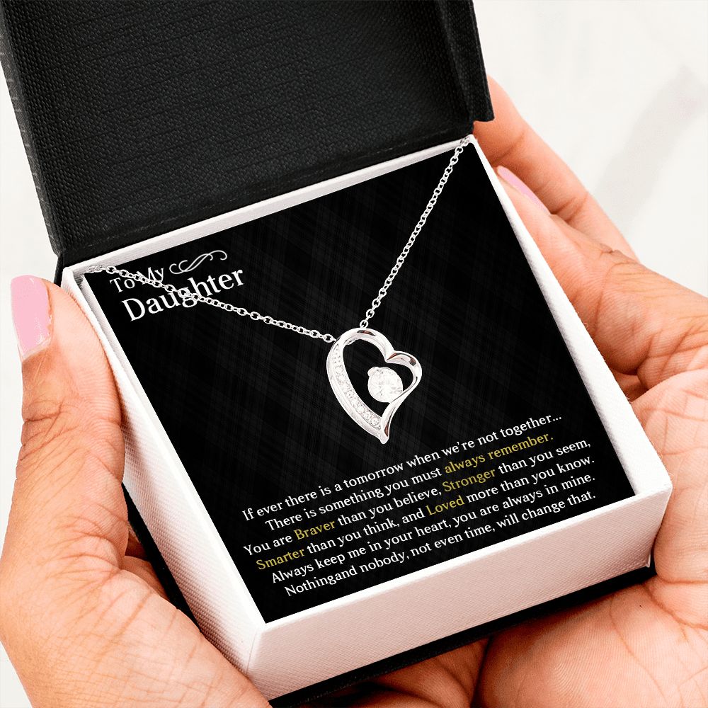 TO MY DAUGHTER, FOREVER LOVE NECKLACE WITH MESSAGE CARD, BIRTHDAY AND DAUGHTERS DAY GIFT FOR HER