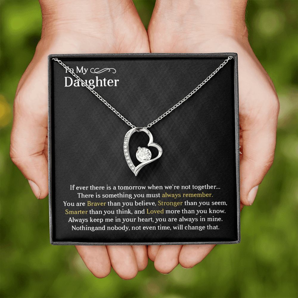 TO MY DAUGHTER, FOREVER LOVE NECKLACE WITH MESSAGE CARD, BIRTHDAY AND DAUGHTERS DAY GIFT FOR HER