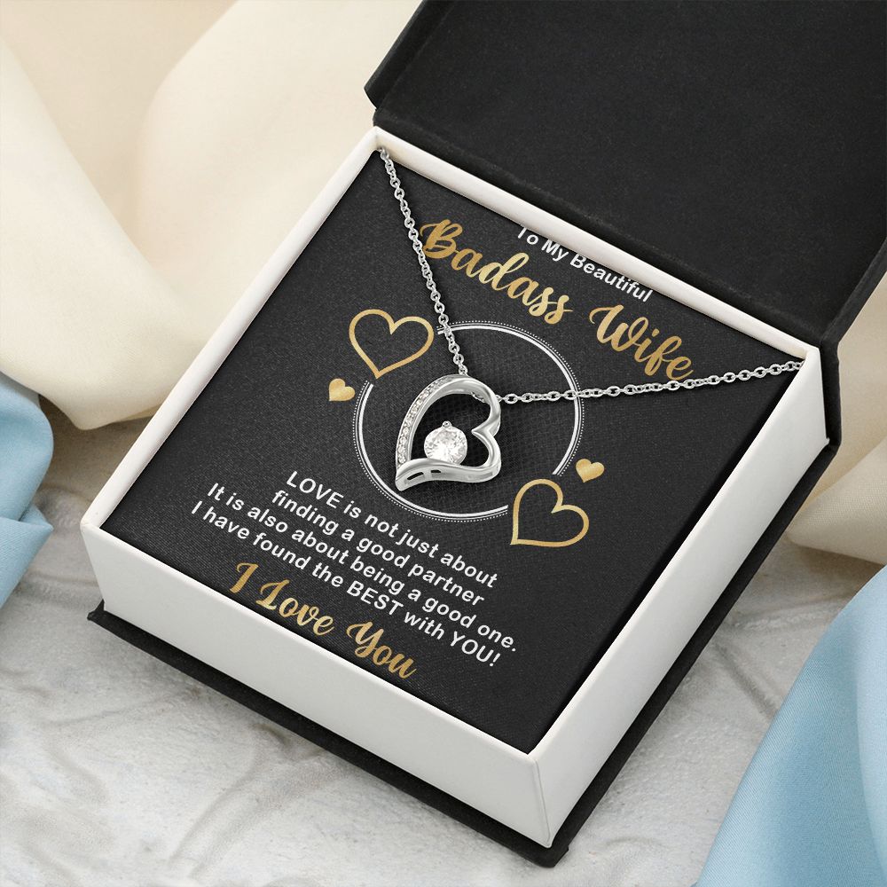 Forever Love Necklace, Badass Wife, Necklace With Message Card, Birthday Gift For Her