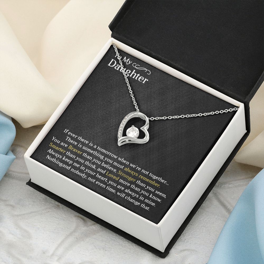 TO MY DAUGHTER, FOREVER LOVE NECKLACE WITH MESSAGE CARD, BIRTHDAY AND DAUGHTERS DAY GIFT FOR HER