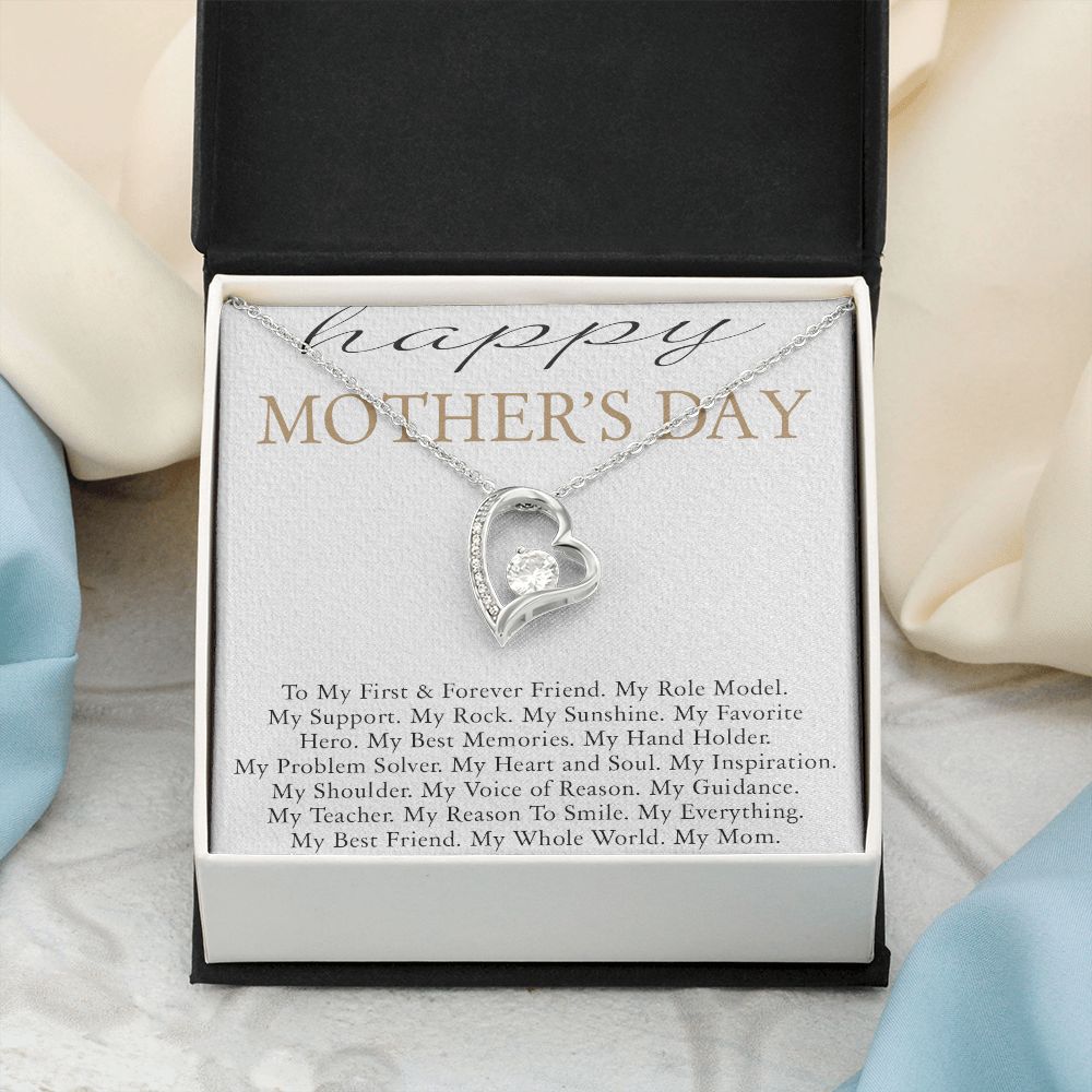 HAPPY MOTHERS DAY, FOREVER LOVE NECKLACE FOR MOM, NECKLACE WITH MESSAGE CARD, BIRTHDAY, MOTHER'S DAY GIFT FOR HER