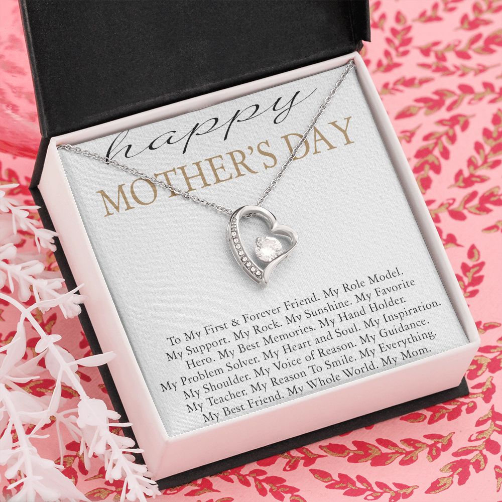 HAPPY MOTHERS DAY, FOREVER LOVE NECKLACE FOR MOM, NECKLACE WITH MESSAGE CARD, BIRTHDAY, MOTHER'S DAY GIFT FOR HER