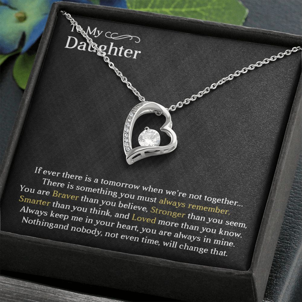 TO MY DAUGHTER, FOREVER LOVE NECKLACE WITH MESSAGE CARD, BIRTHDAY AND DAUGHTERS DAY GIFT FOR HER