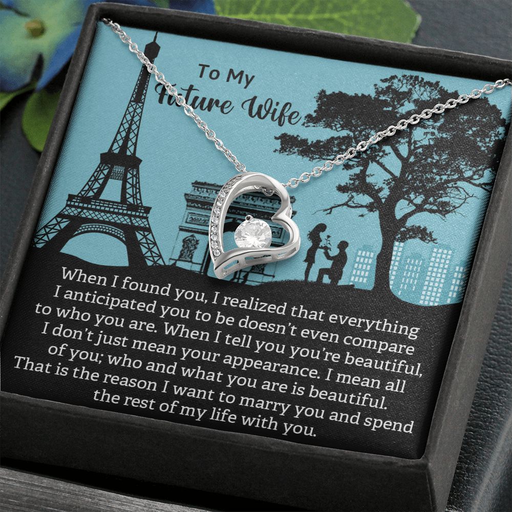 Forever Love Necklace, To My Future Wife, Necklace With Message Card, Birthday Gift For Her