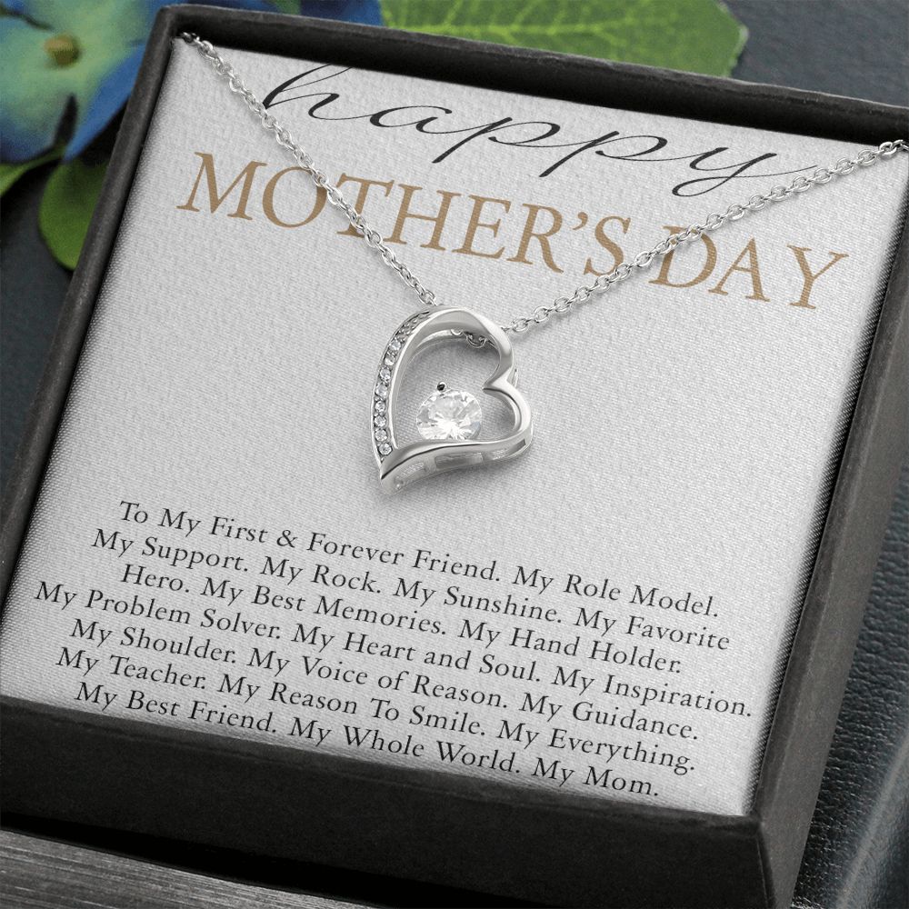 HAPPY MOTHERS DAY, FOREVER LOVE NECKLACE FOR MOM, NECKLACE WITH MESSAGE CARD, BIRTHDAY, MOTHER'S DAY GIFT FOR HER