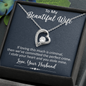 To My Beautiful Wife, Forever Love Necklace With I Stole Your Heart And You Stole Mine Message Card, Pendant For Her, Birthday, Anniversary, Gift For Her, Jewelry For Her