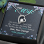 To My Wife, Forever Love Necklace With You Are My Queen Forever Message Card, Jewelry For Her, Anniversary, Birthday, Gift For Her, Pendant For Her