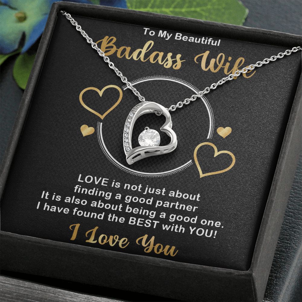 Forever Love Necklace, Badass Wife, Necklace With Message Card, Birthday Gift For Her