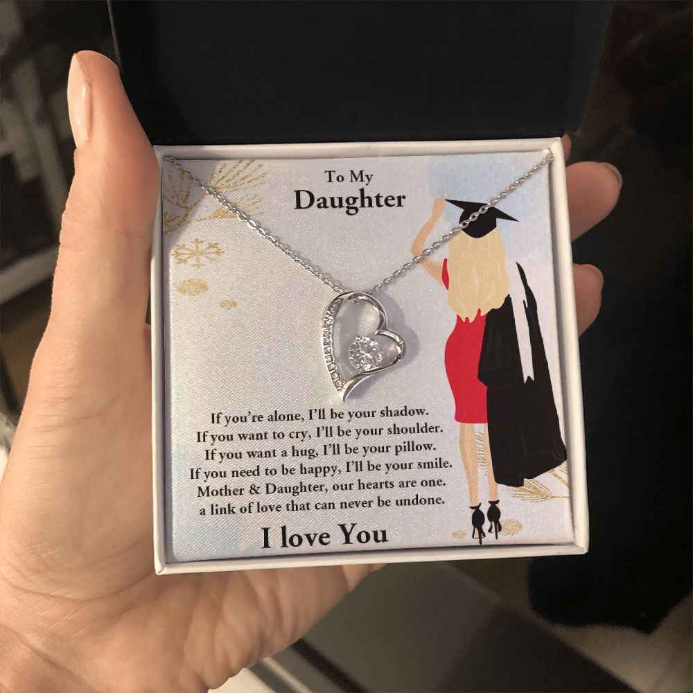 TO MY DAUGHTER, FOREVER LOVE NECKLACE WITH MESSAGE CARD, FROM MOM, BIRTHDAY AND DAUGHTERS DAY GIFT FOR HER