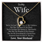To My Wife, Forever Love Necklace With You Are The Queen Of This Family Message Card, Anniversary, Birthday, Gift For Her, Jewelry For Her, Pendant For Her