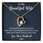 To My Beautiful Wife, Forever Love Necklace With I Stole Your Heart And You Stole Mine Message Card, Pendant For Her, Birthday, Anniversary, Gift For Her, Jewelry For Her