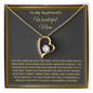 To My Boyfriend's Wonderful Mom, Forever Love Necklace With Thanks For Raising The Man Of My Dream Message Card, Mother's Day Gift, Birthday, Anniversary, Gift For Her, Pendant For Her, Jewelry For Her
