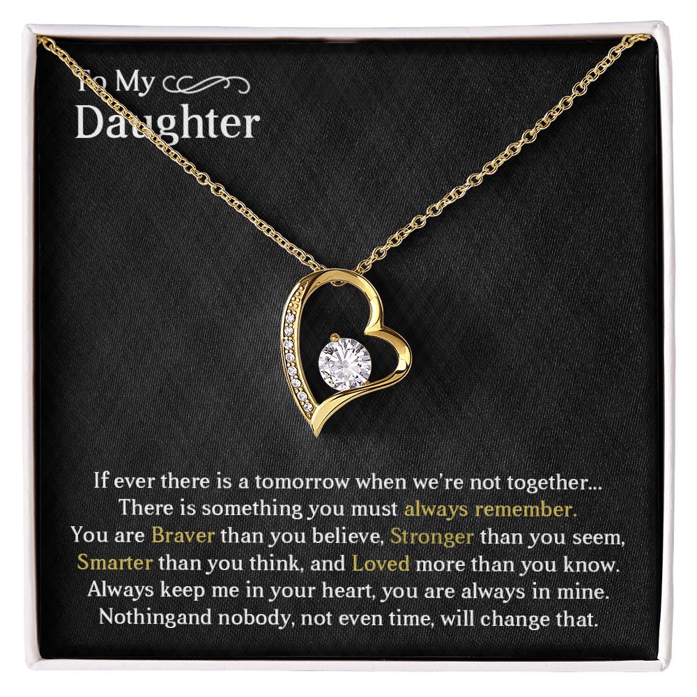 TO MY DAUGHTER, FOREVER LOVE NECKLACE WITH MESSAGE CARD, BIRTHDAY AND DAUGHTERS DAY GIFT FOR HER