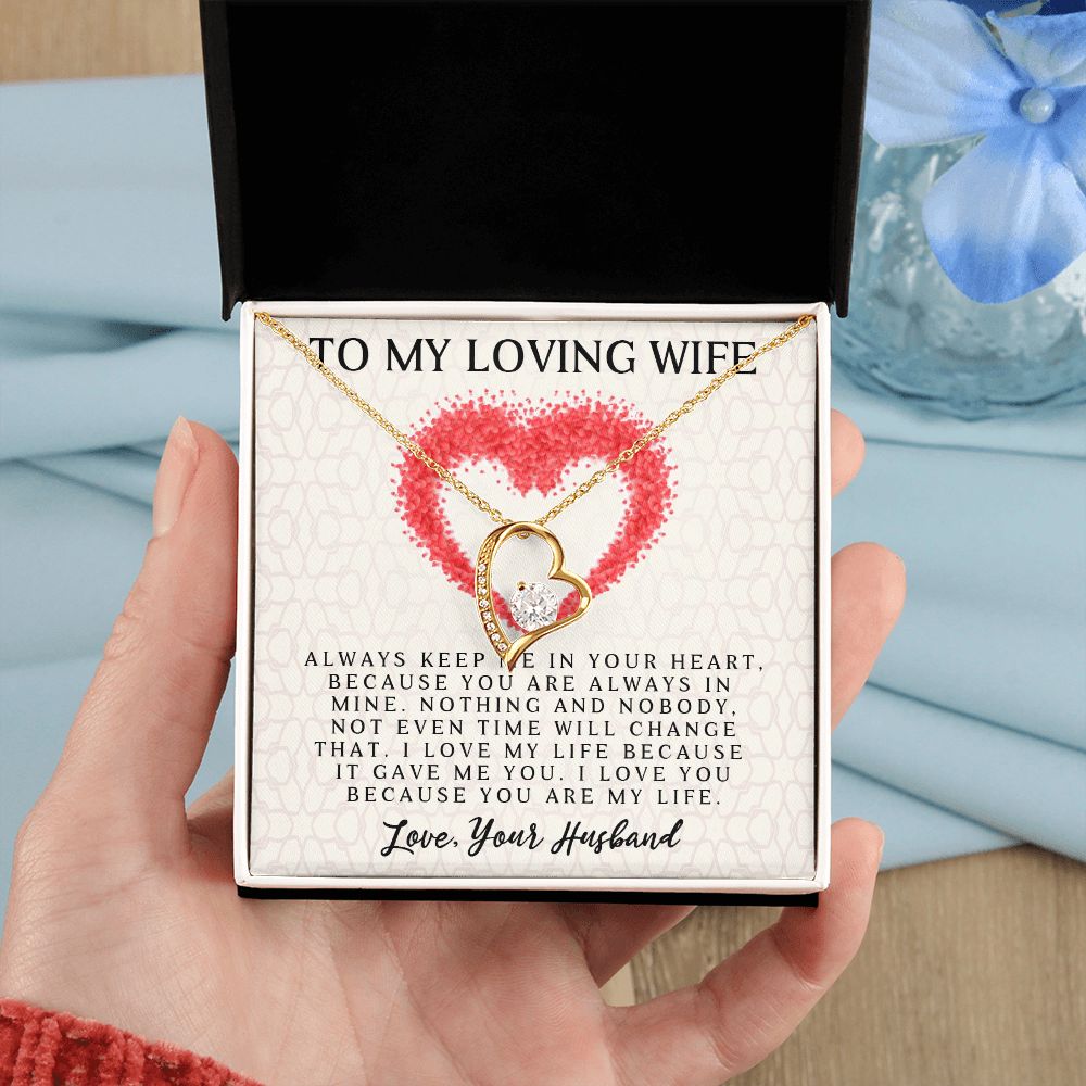 Forever Love Necklace, My Loving Wife, Necklace With Message Card, Birthday Gift For Her