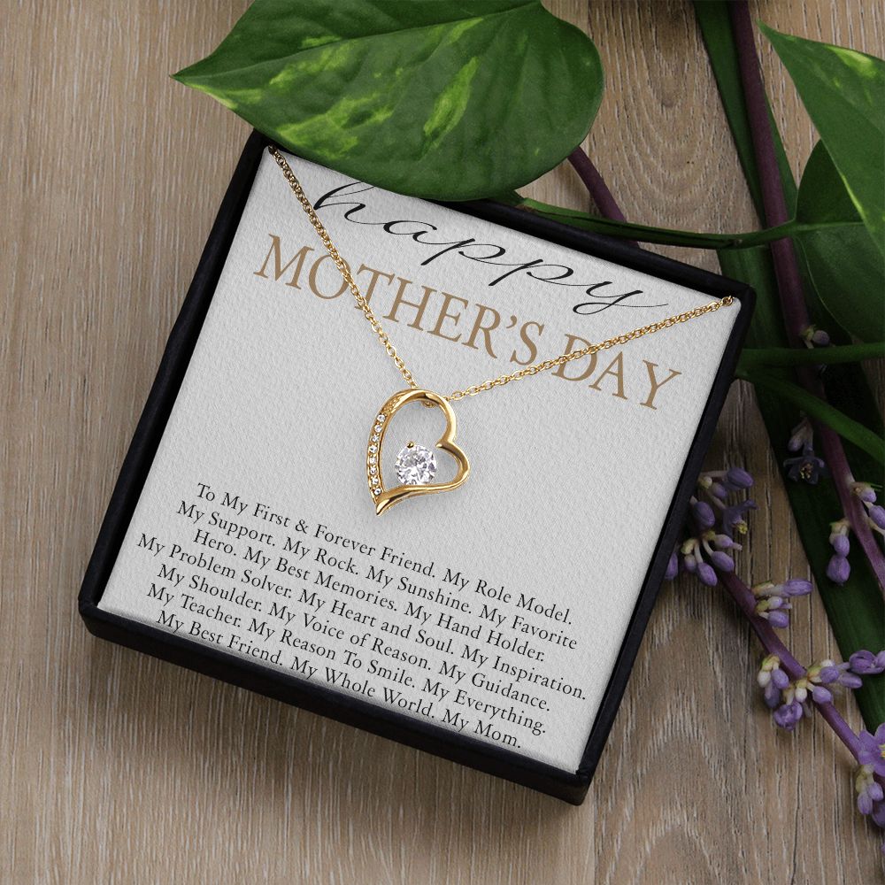 HAPPY MOTHERS DAY, FOREVER LOVE NECKLACE FOR MOM, NECKLACE WITH MESSAGE CARD, BIRTHDAY, MOTHER'S DAY GIFT FOR HER