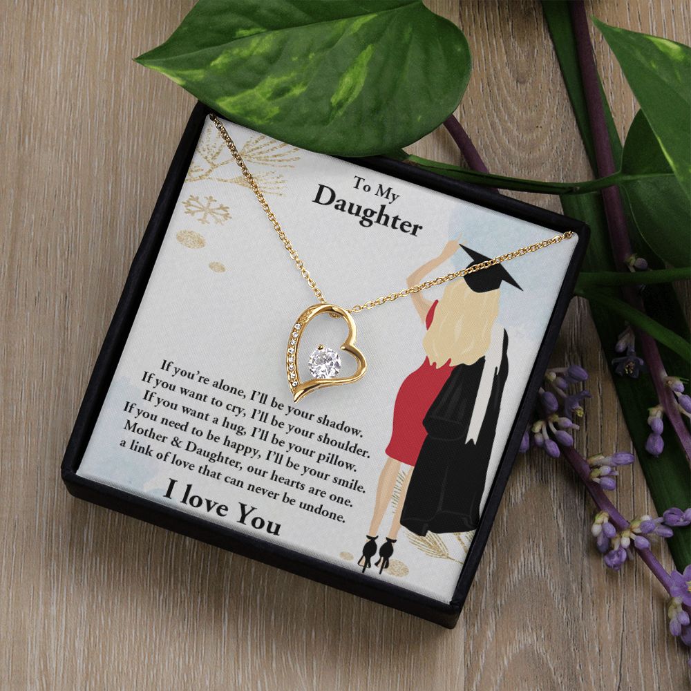TO MY DAUGHTER, FOREVER LOVE NECKLACE WITH MESSAGE CARD, FROM MOM, BIRTHDAY AND DAUGHTERS DAY GIFT FOR HER