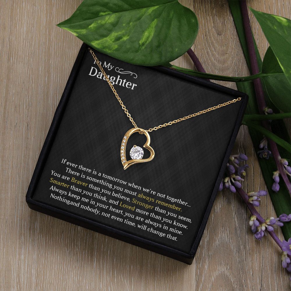TO MY DAUGHTER, FOREVER LOVE NECKLACE WITH MESSAGE CARD, BIRTHDAY AND DAUGHTERS DAY GIFT FOR HER