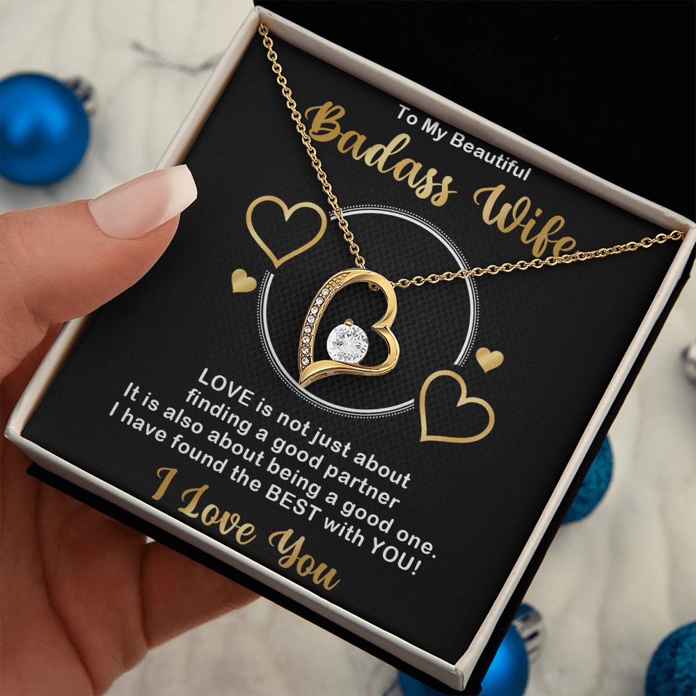 Forever Love Necklace, Badass Wife, Necklace With Message Card, Birthday Gift For Her