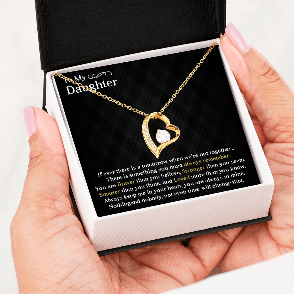 TO MY DAUGHTER, FOREVER LOVE NECKLACE WITH MESSAGE CARD, BIRTHDAY AND DAUGHTERS DAY GIFT FOR HER