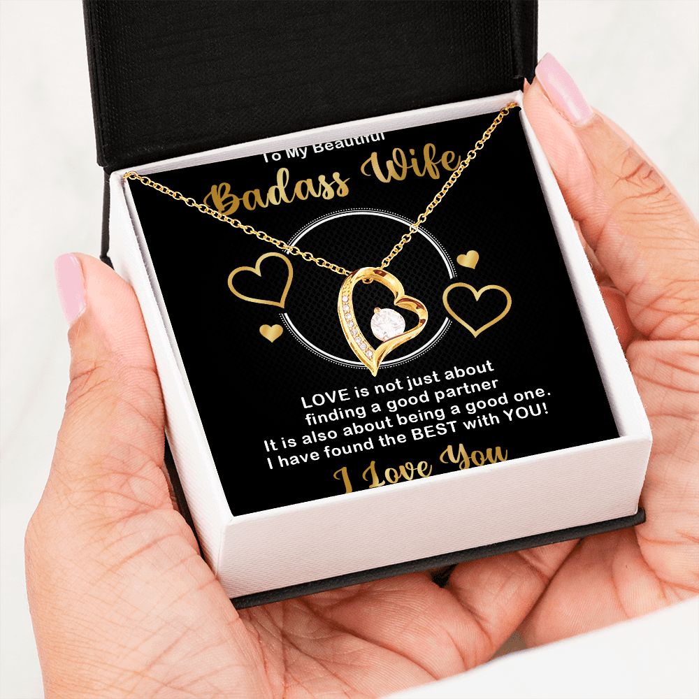Forever Love Necklace, Badass Wife, Necklace With Message Card, Birthday Gift For Her