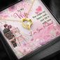 To My Wife You Make My Heart Melt And Fill It With Love Hear Pendant, Silver And Golden Pendant For Her, Couple Collection, Present For Anniversary, Valentine's