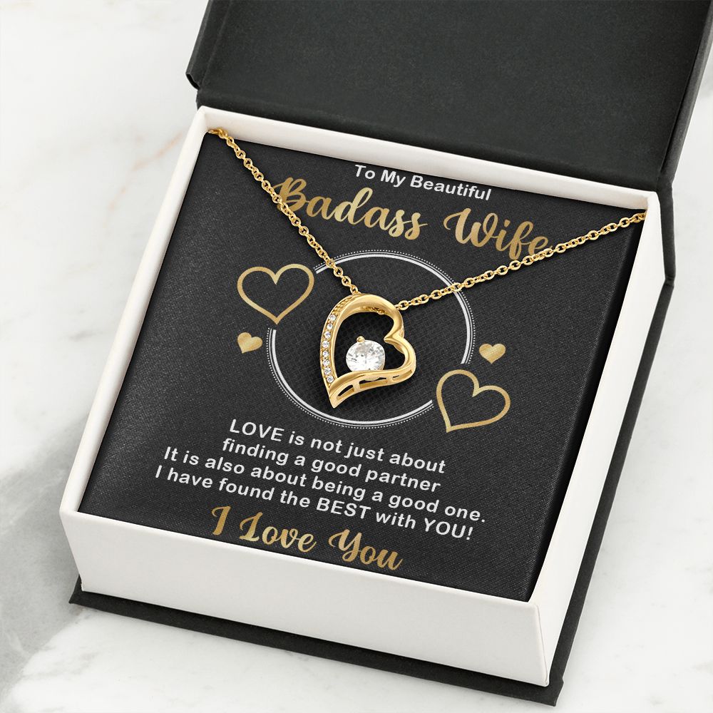 Forever Love Necklace, Badass Wife, Necklace With Message Card, Birthday Gift For Her